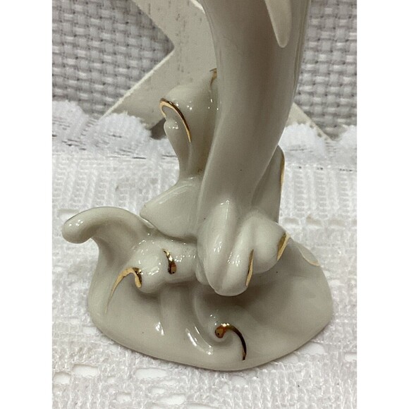 Beautiful Lenox Porcelain Dolphin Porpoise Figurine Sculpture Statue Gold Trim - Picture 2 of 10